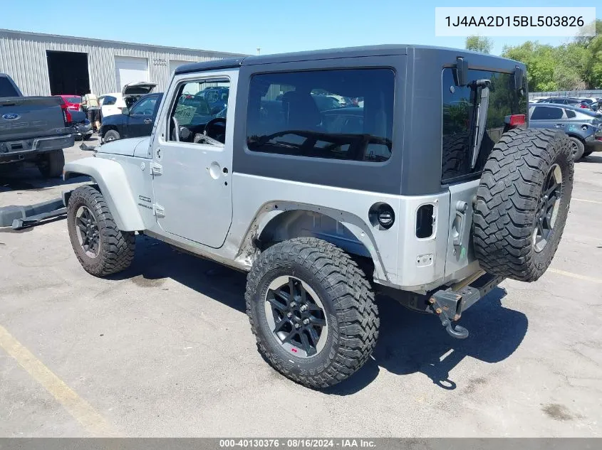 2011 Jeep Wrangler Sport VIN: 1J4AA2D15BL503826 Lot: 40130376