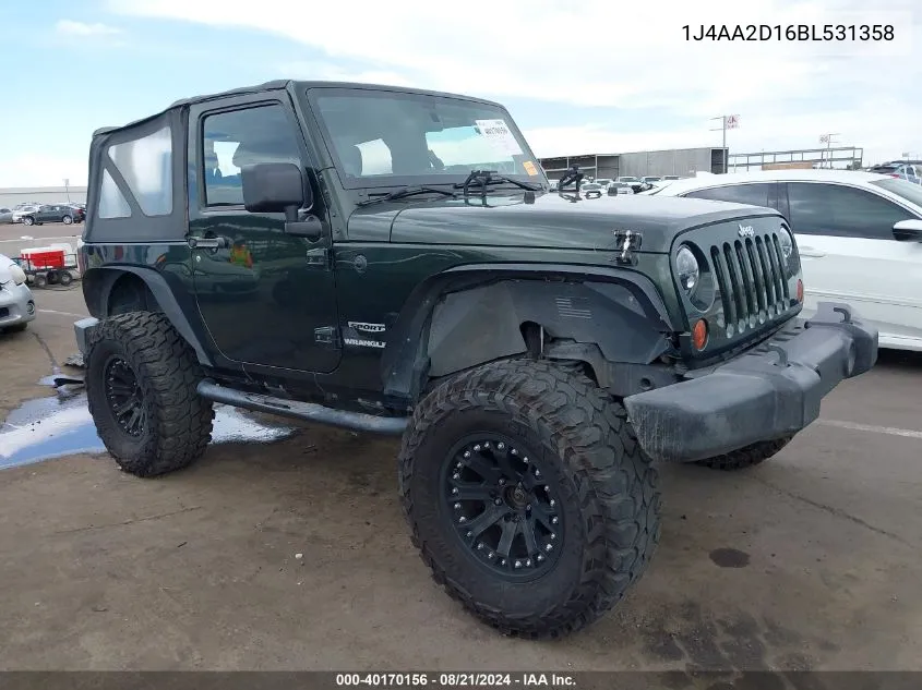 2011 Jeep Wrangler Sport VIN: 1J4AA2D16BL531358 Lot: 40170156