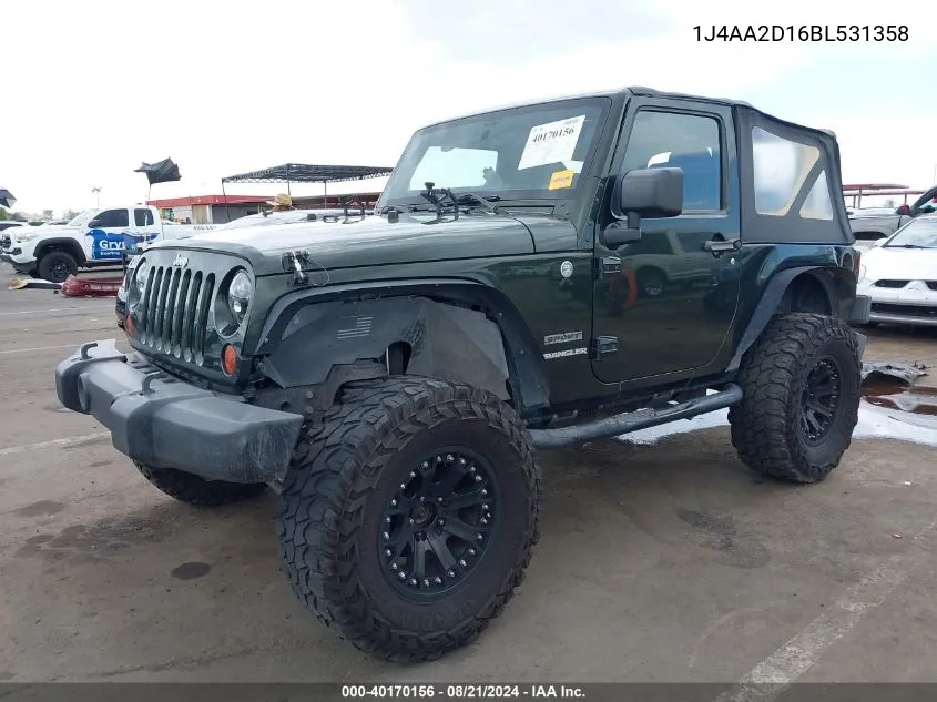 2011 Jeep Wrangler Sport VIN: 1J4AA2D16BL531358 Lot: 40170156