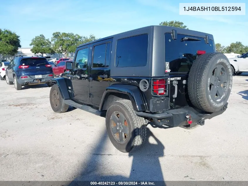 2011 Jeep Wrangler Unlimited Sahara VIN: 1J4BA5H10BL512594 Lot: 40242123