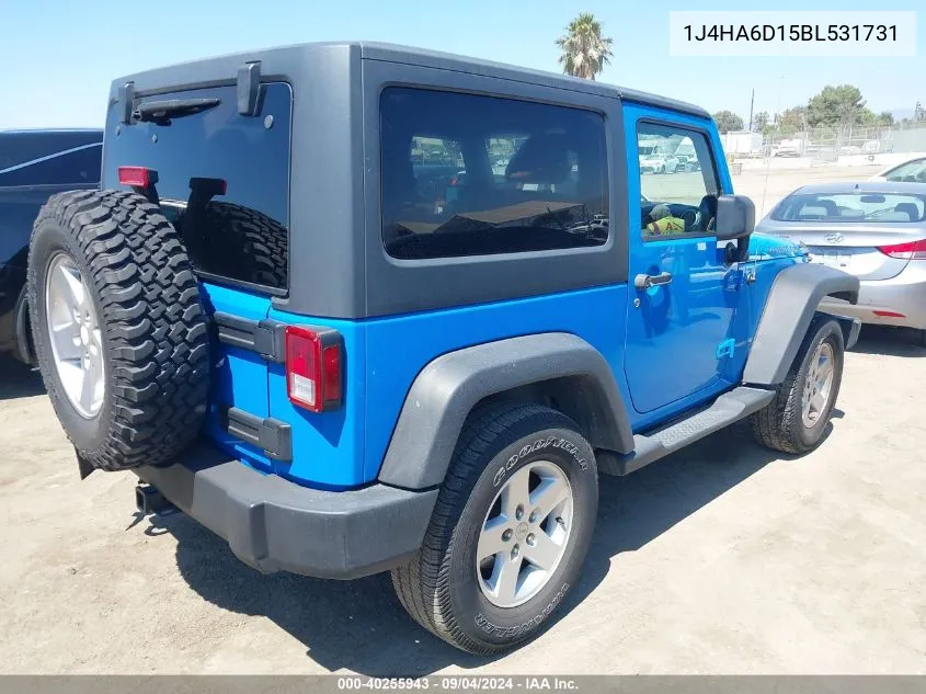 2011 Jeep Wrangler Rubicon VIN: 1J4HA6D15BL531731 Lot: 40255943