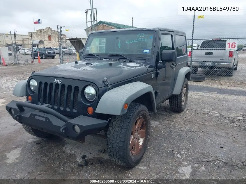 2011 Jeep Wrangler Sport VIN: 1J4AA2D16BL549780 Lot: 40258500