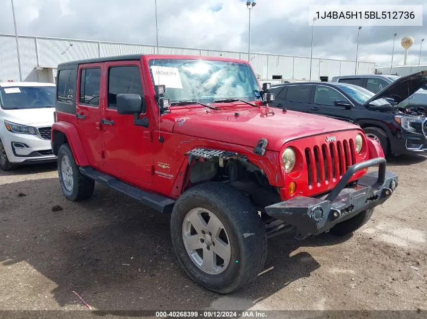 1J4BA5H15BL512736 2011 Jeep Wrangler Unlimited Sahara