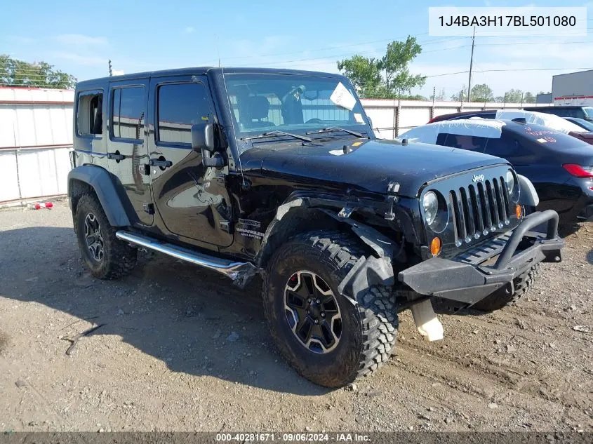 2011 Jeep Wrangler Unlimited Sport VIN: 1J4BA3H17BL501080 Lot: 40281671