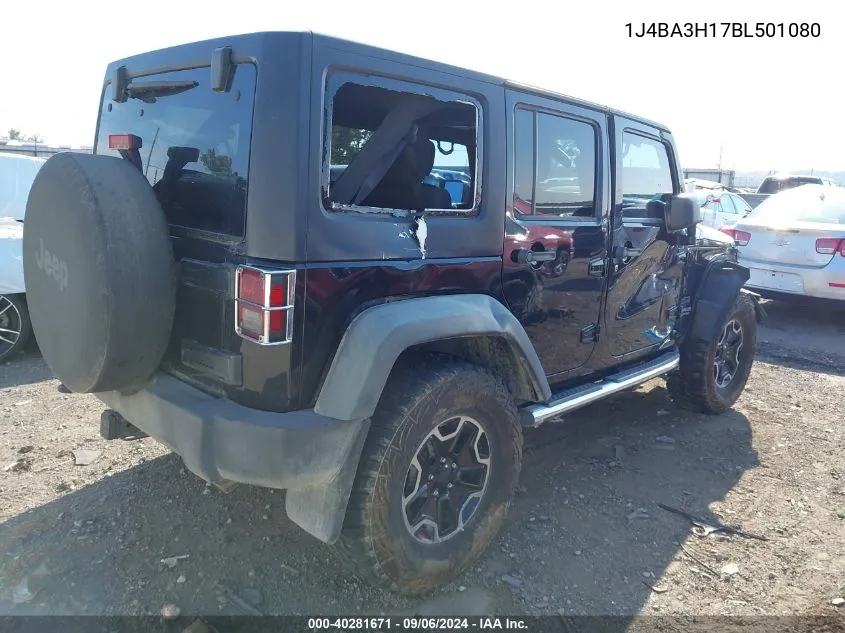 1J4BA3H17BL501080 2011 Jeep Wrangler Unlimited Sport