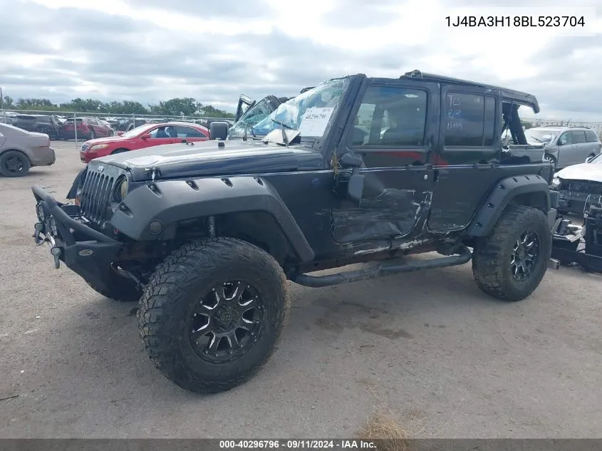 2011 Jeep Wrangler Unlimited Sport VIN: 1J4BA3H18BL523704 Lot: 40296796