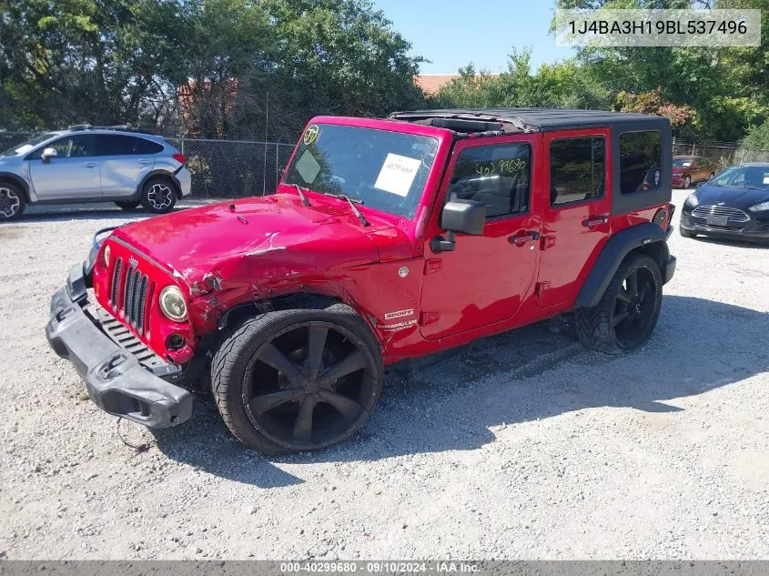 1J4BA3H19BL537496 2011 Jeep Wrangler Unlimited Sport