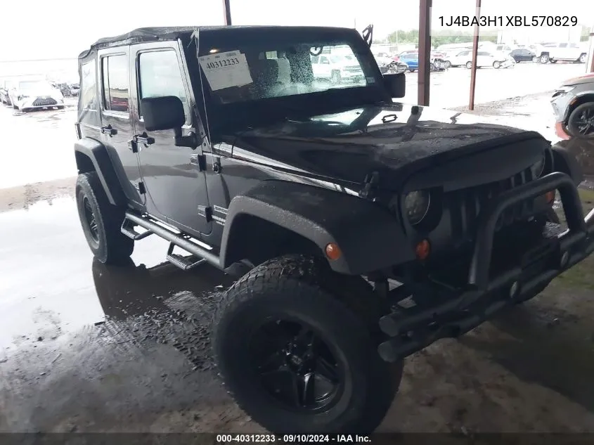 2011 Jeep Wrangler Unlimited Sport VIN: 1J4BA3H1XBL570829 Lot: 40312233