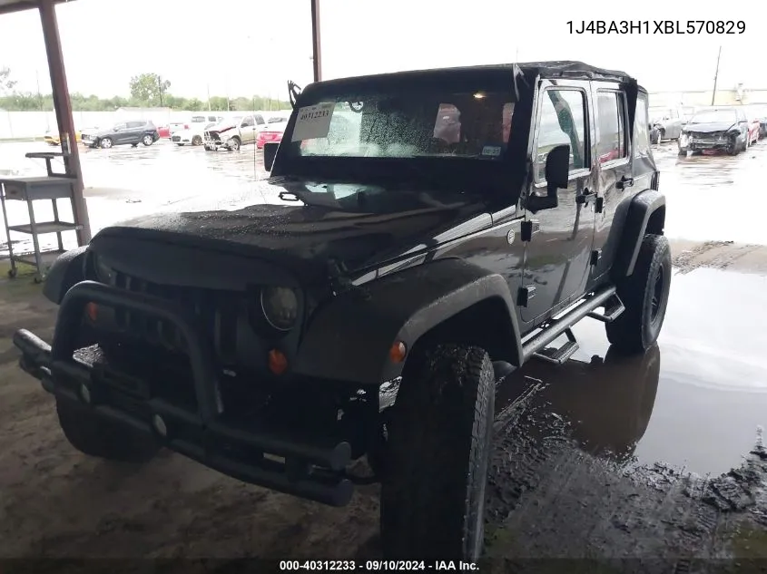 2011 Jeep Wrangler Unlimited Sport VIN: 1J4BA3H1XBL570829 Lot: 40312233