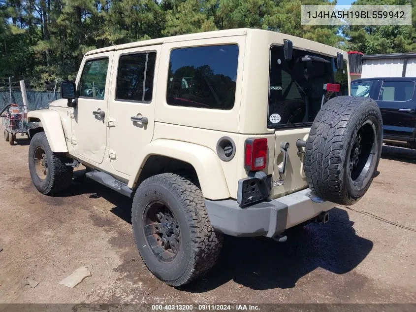 2011 Jeep Wrangler Unlimited Sahara VIN: 1J4HA5H19BL559942 Lot: 40313200