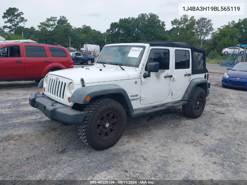 1J4BA3H19BL565119 2011 Jeep Wrangler Unlimited Sport