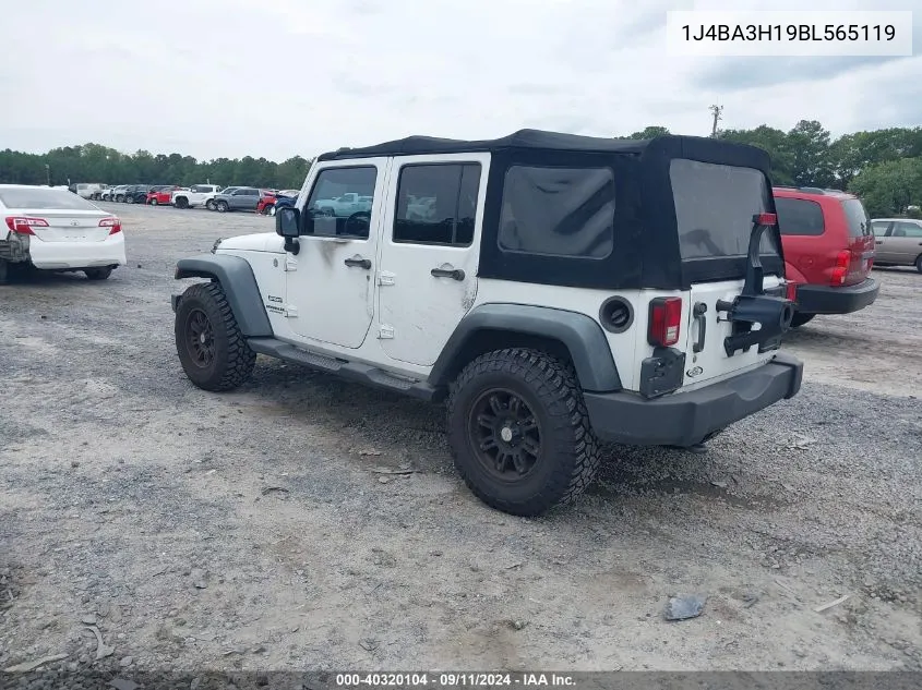 1J4BA3H19BL565119 2011 Jeep Wrangler Unlimited Sport