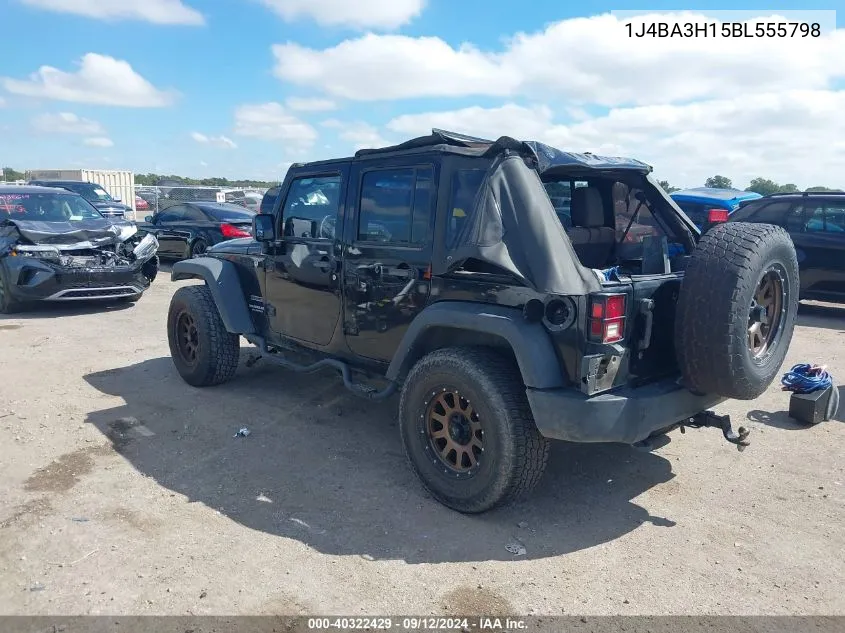 2011 Jeep Wrangler Unlimited Sport VIN: 1J4BA3H15BL555798 Lot: 40322429