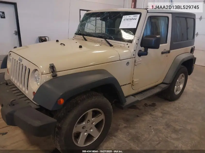 1J4AA2D13BL529745 2011 Jeep Wrangler Sport