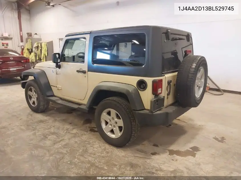 1J4AA2D13BL529745 2011 Jeep Wrangler Sport