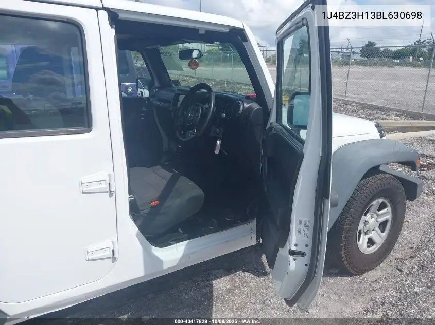 1J4BZ3H13BL630698 2011 Jeep Wrangler Unlimited Sport