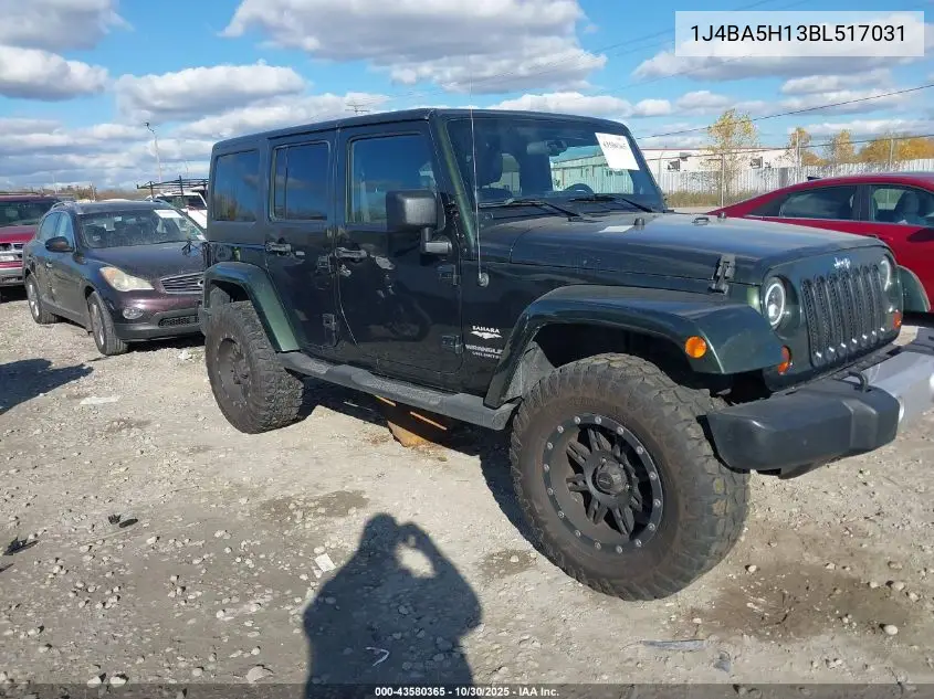 1J4BA5H13BL517031 2011 Jeep Wrangler Unlimited Sahara