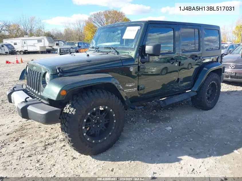 1J4BA5H13BL517031 2011 Jeep Wrangler Unlimited Sahara