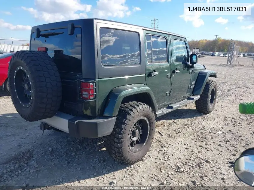 1J4BA5H13BL517031 2011 Jeep Wrangler Unlimited Sahara