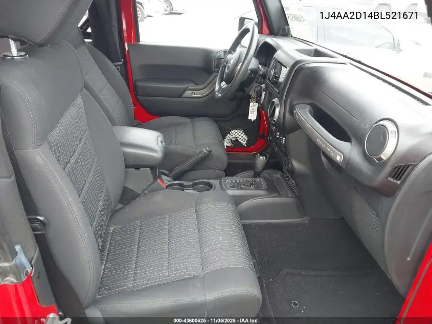 1J4AA2D14BL521671 2011 Jeep Wrangler Sport