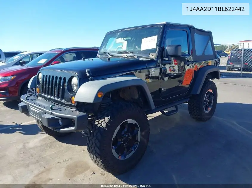 1J4AA2D11BL622442 2011 Jeep Wrangler Sport