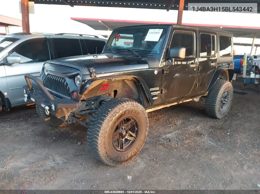 1J4BA3H15BL543442 2011 Jeep Wrangler Unlimited Sport