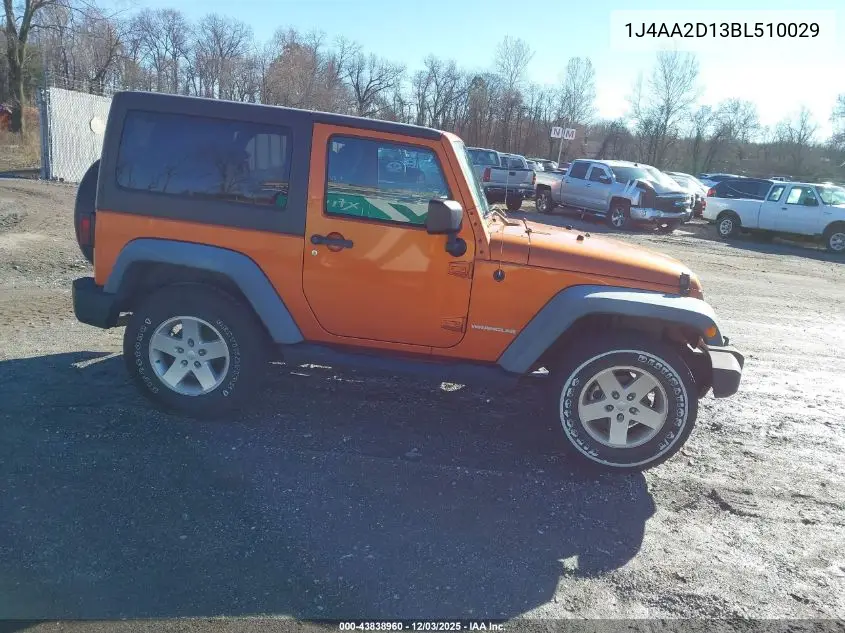 1J4AA2D13BL510029 2011 Jeep Wrangler Sport