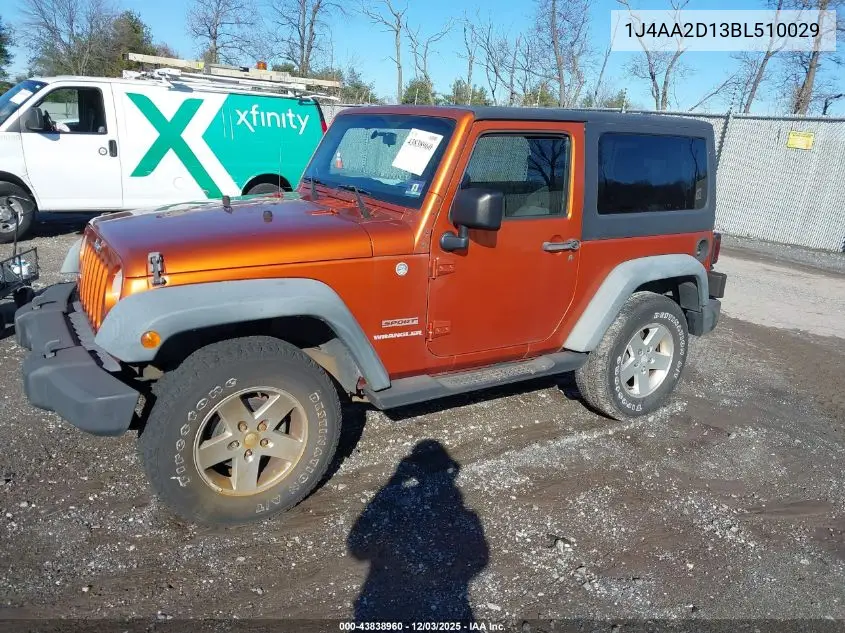 1J4AA2D13BL510029 2011 Jeep Wrangler Sport