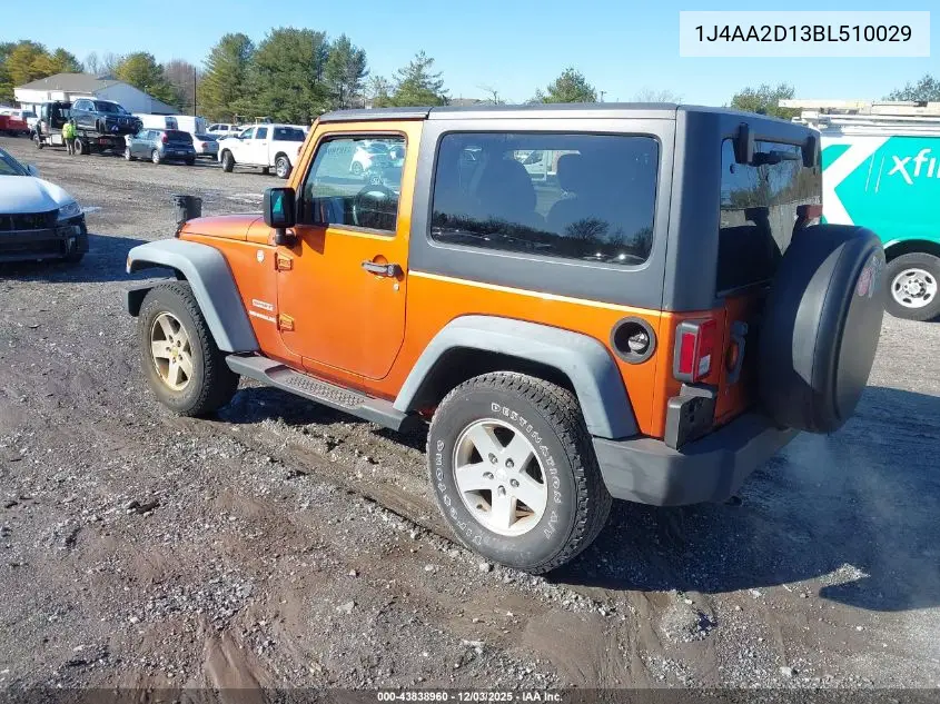 1J4AA2D13BL510029 2011 Jeep Wrangler Sport