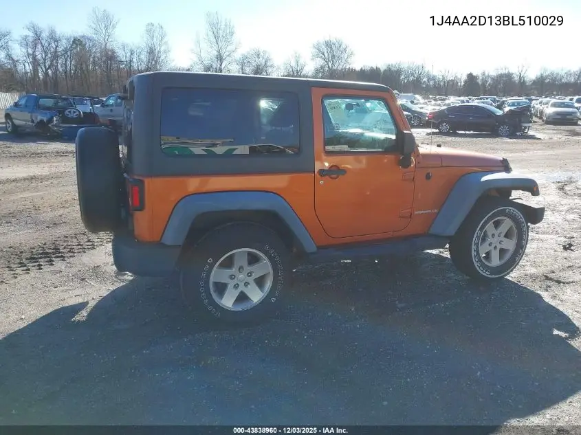 1J4AA2D13BL510029 2011 Jeep Wrangler Sport