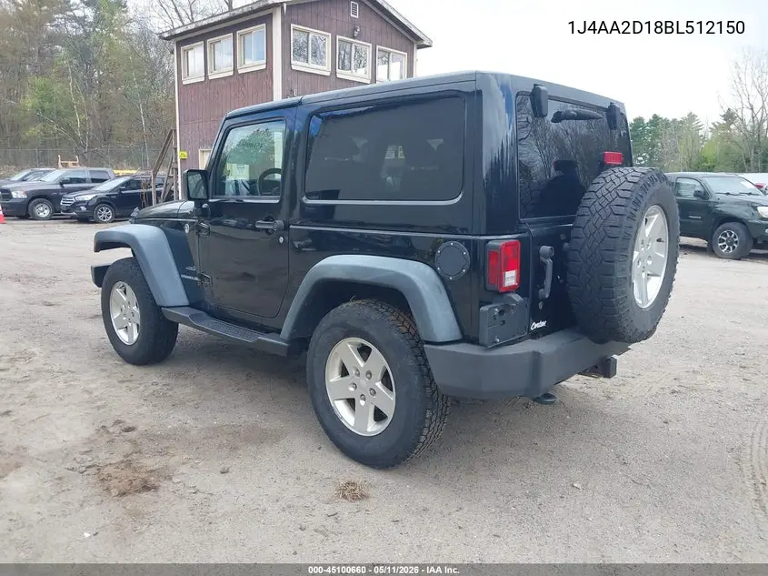 1J4AA2D18BL512150 2011 Jeep Wrangler Sport