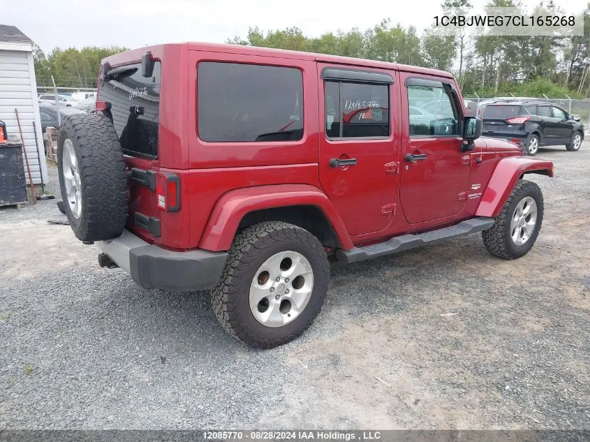 2012 Jeep Wrangler Unlimited Sahara VIN: 1C4BJWEG7CL165268 Lot: 12085770