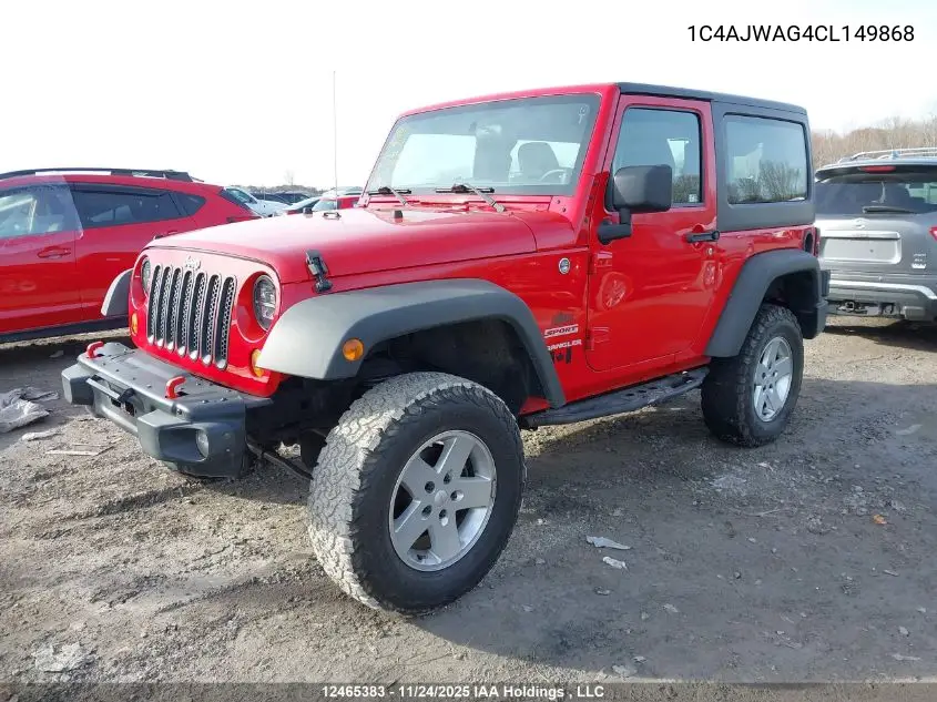 1C4AJWAG4CL149868 2012 Jeep Wrangler Sport
