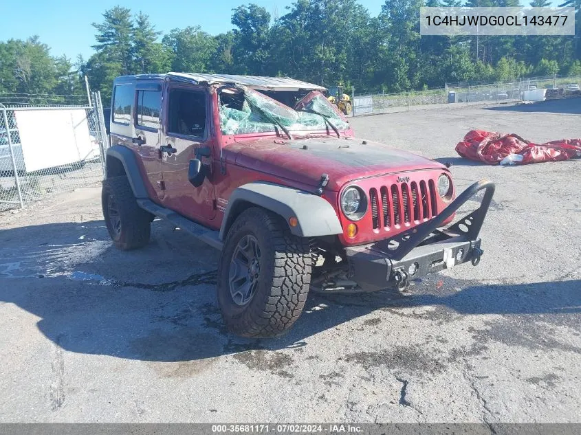 2012 Jeep Wrangler Unlimited Sport VIN: 1C4HJWDG0CL143477 Lot: 35681171