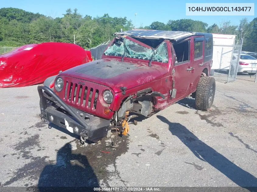 2012 Jeep Wrangler Unlimited Sport VIN: 1C4HJWDG0CL143477 Lot: 35681171