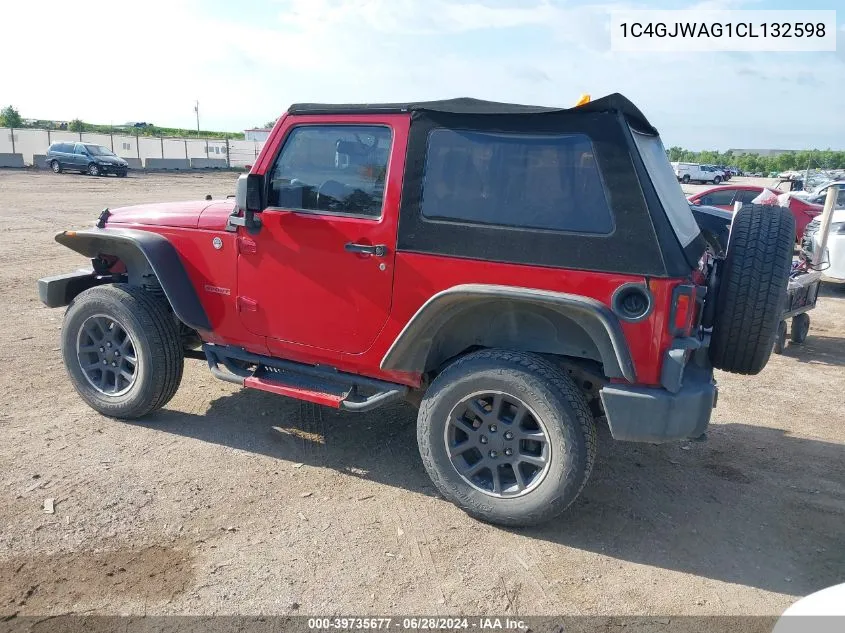 1C4GJWAG1CL132598 2012 Jeep Wrangler Sport