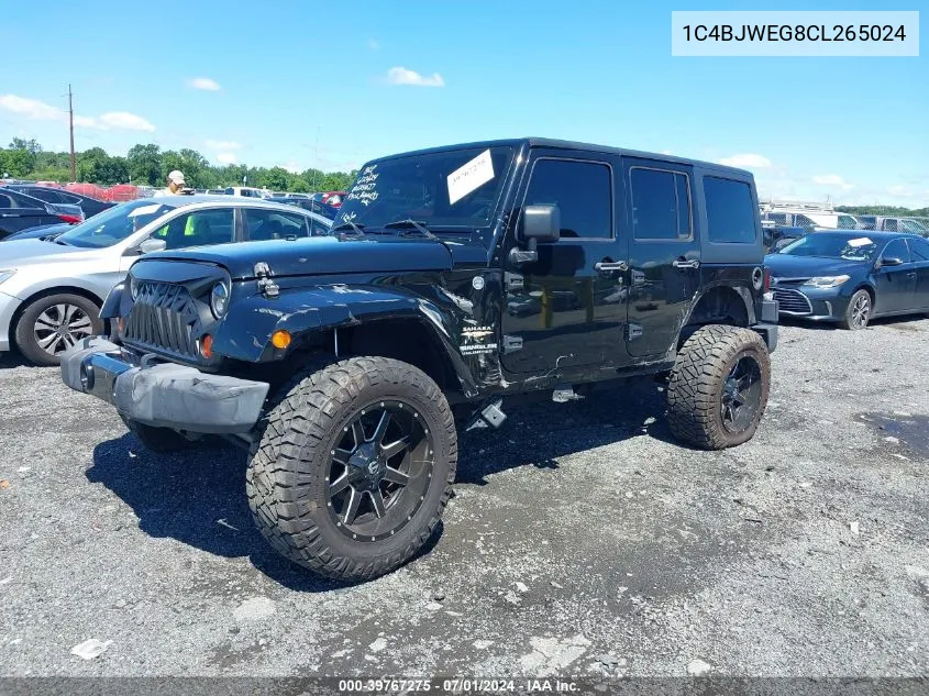 2012 Jeep Wrangler Unlimited Sahara VIN: 1C4BJWEG8CL265024 Lot: 39767275