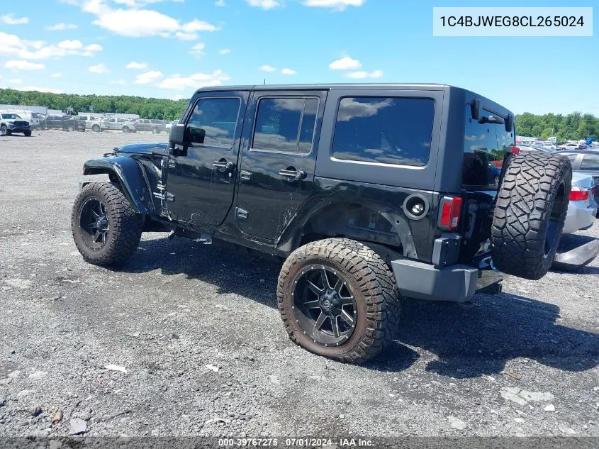 2012 Jeep Wrangler Unlimited Sahara VIN: 1C4BJWEG8CL265024 Lot: 39767275