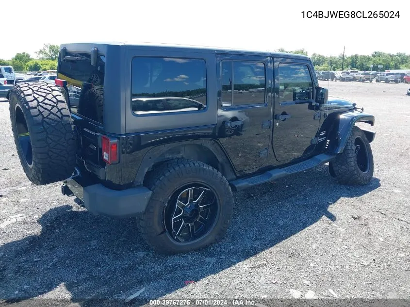 2012 Jeep Wrangler Unlimited Sahara VIN: 1C4BJWEG8CL265024 Lot: 39767275