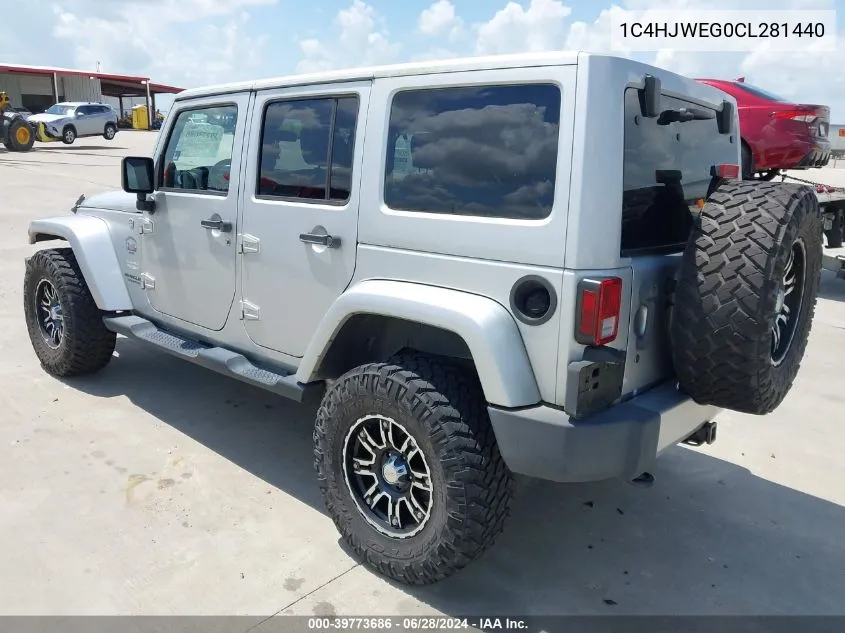 2012 Jeep Wrangler Unlimited Sahara VIN: 1C4HJWEG0CL281440 Lot: 39773686