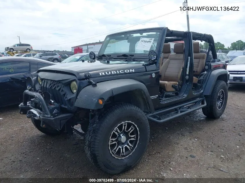 1C4HJWFGXCL136422 2012 Jeep Wrangler Unlimited Rubicon