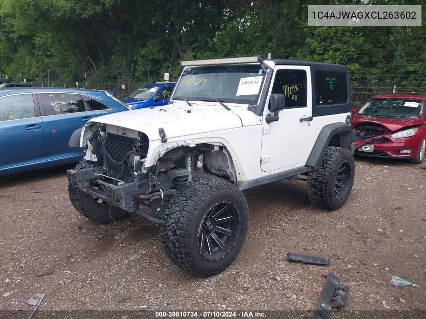 1C4AJWAGXCL263602 2012 Jeep Wrangler Sport