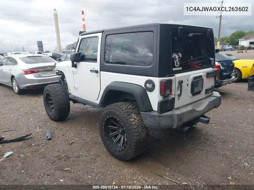 2012 Jeep Wrangler Sport VIN: 1C4AJWAGXCL263602 Lot: 39810734