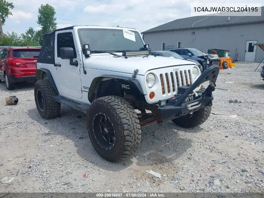 1C4AJWAG3CL204195 2012 Jeep Wrangler Sport