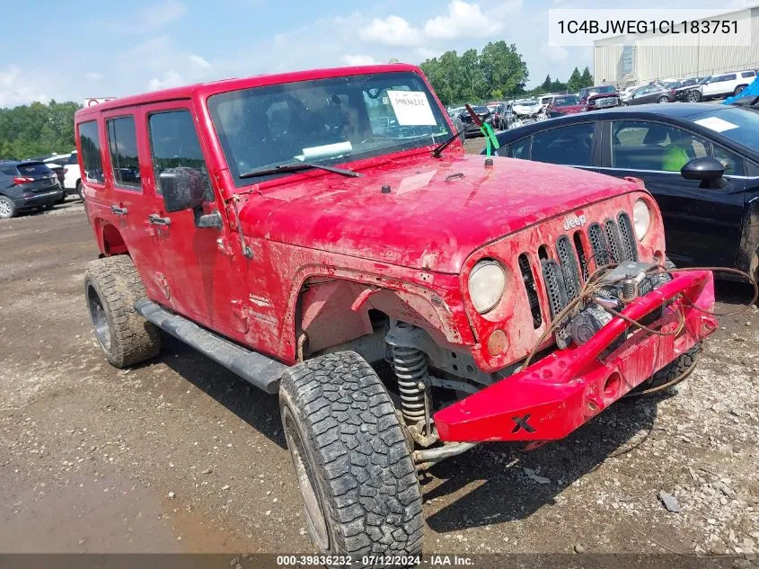 2012 Jeep Wrangler Unlimited Sahara VIN: 1C4BJWEG1CL183751 Lot: 39836232