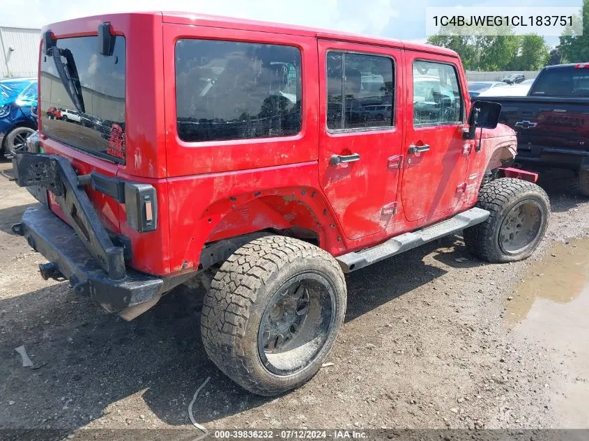 2012 Jeep Wrangler Unlimited Sahara VIN: 1C4BJWEG1CL183751 Lot: 39836232