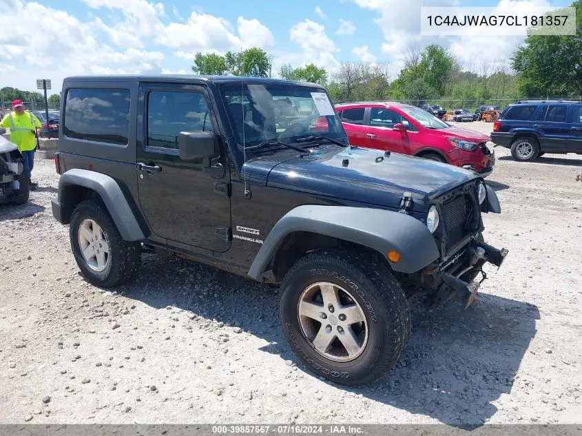 2012 Jeep Wrangler Sport VIN: 1C4AJWAG7CL181357 Lot: 39857567