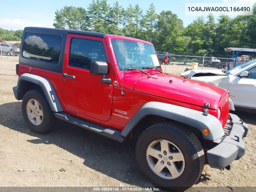 2012 Jeep Wrangler Sport VIN: 1C4AJWAG0CL166490 Lot: 39859136