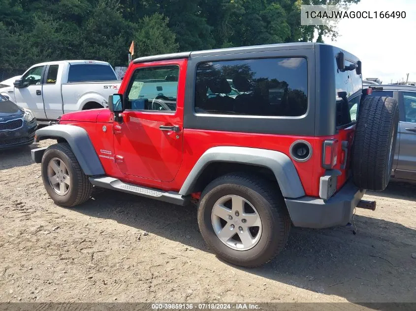 2012 Jeep Wrangler Sport VIN: 1C4AJWAG0CL166490 Lot: 39859136