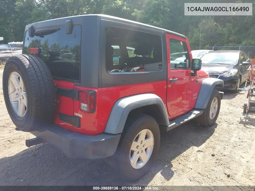 1C4AJWAG0CL166490 2012 Jeep Wrangler Sport